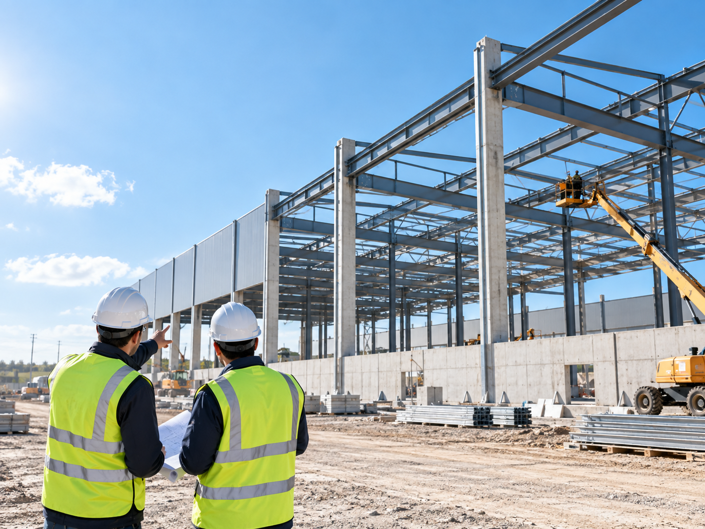 Estructura de una obra industrial en construcción